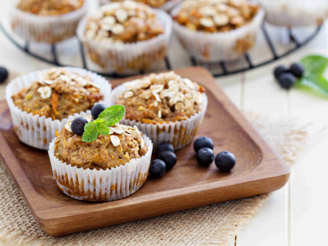 Muffins de avena y mantequilla de maní